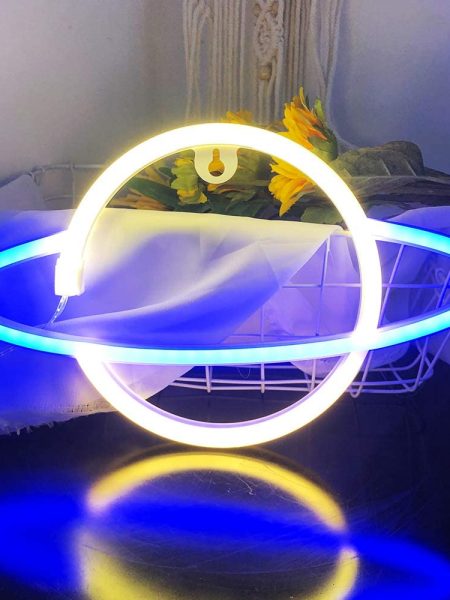 Planet Sign Led Neon Wall Light ( Warm White & Blue )