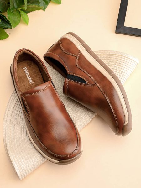 Prolific RD-CM336 Tan Men's Slip-on Shoes