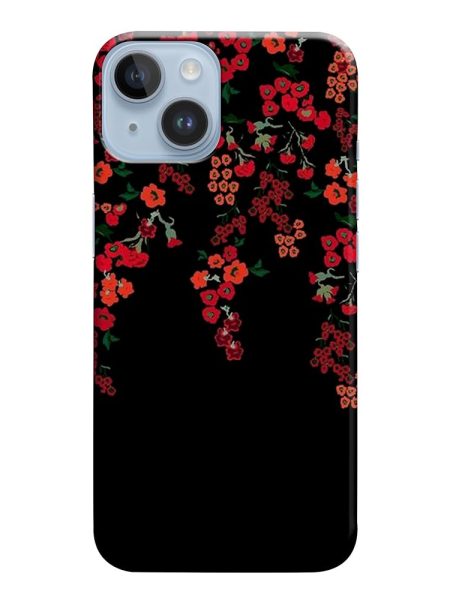 Red Floral Flowers Designer Printed Hard Back Case Cover for Apple iPhone 15 Plus | Protective Cover & Case - D2511