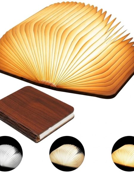 Wooden Folding Book Light - Brown