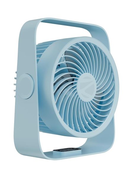 ZEBRONICS Heat Buster 300, Portable Desk Fan, Upto 13h Backup, 3600mAh Rechargeable Battery, 360° Rotatable fan, 4 Speed + 1 Breeze Mode, Wall-Mountable, for Travel, Office,...
